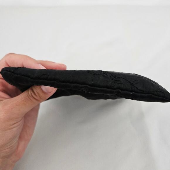 Valerie Stevens Black Floral Embroidered Crossbody Clutch Retro Whimsigoth 90s - Picture 7 of 7